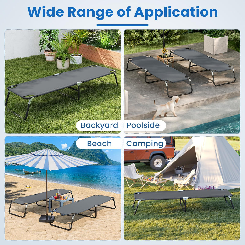 Folding Camping Cot Portable Ultralight Compact Sleeping Cot Bed Oxford Fabric L107538
