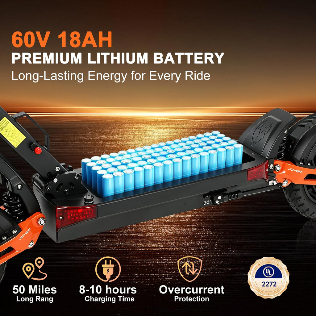 5600W Motor 46 MPH 27Ah Battery 10" Off Road Foldable Electric Scooter W546190