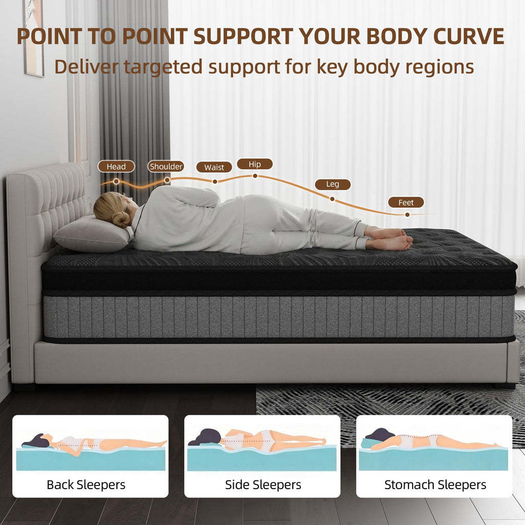12 Inch Medium Firm Hybrid Mattress with Pocket Spring and Memory Foam V52998