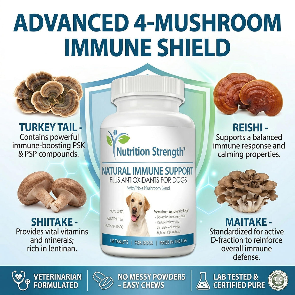Immune Support for Dogs 120 Chewable Tablets B869
