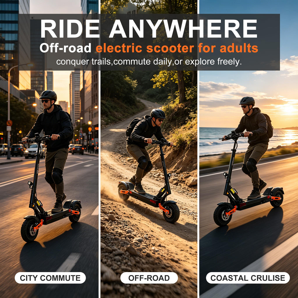 5600W Motor 46 MPH 27Ah Battery 10" Off Road Foldable Electric Scooter W546190