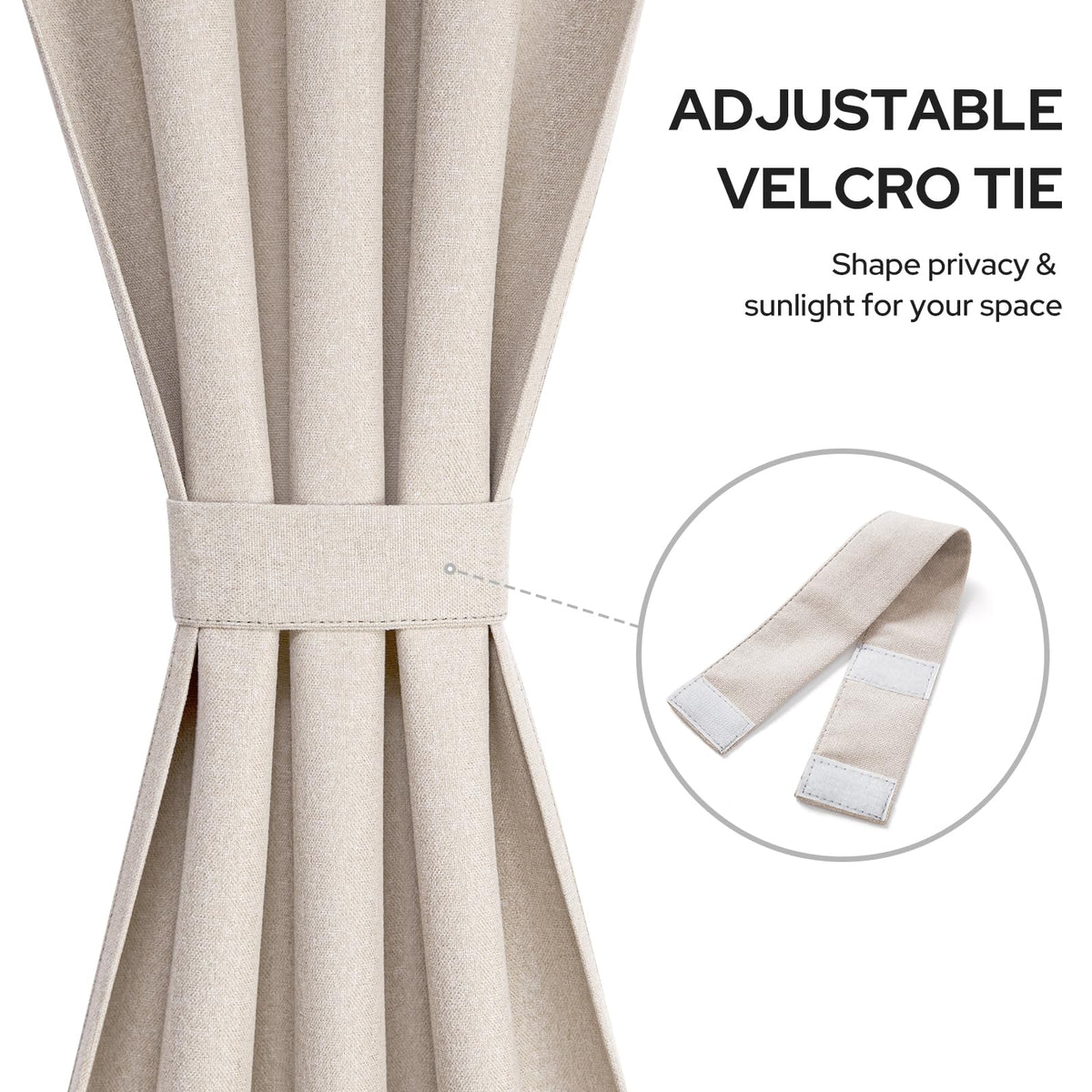100% Blackout Linen Door Curtains 26x72 Inch J272693