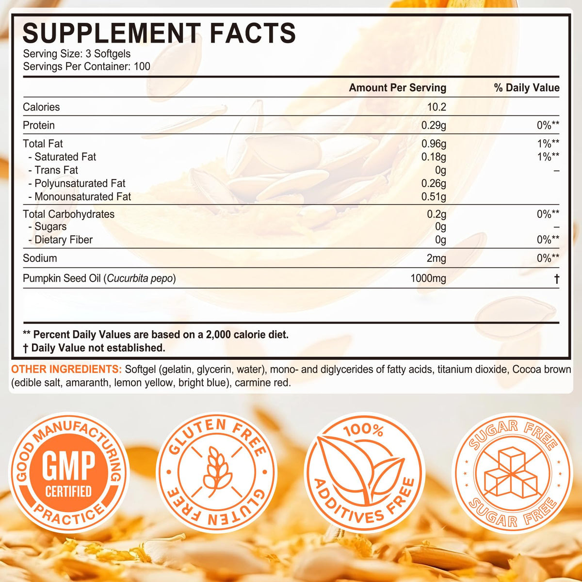 Pumpkin Seed Oil Capsules 1000mg 300 Softgels Z218