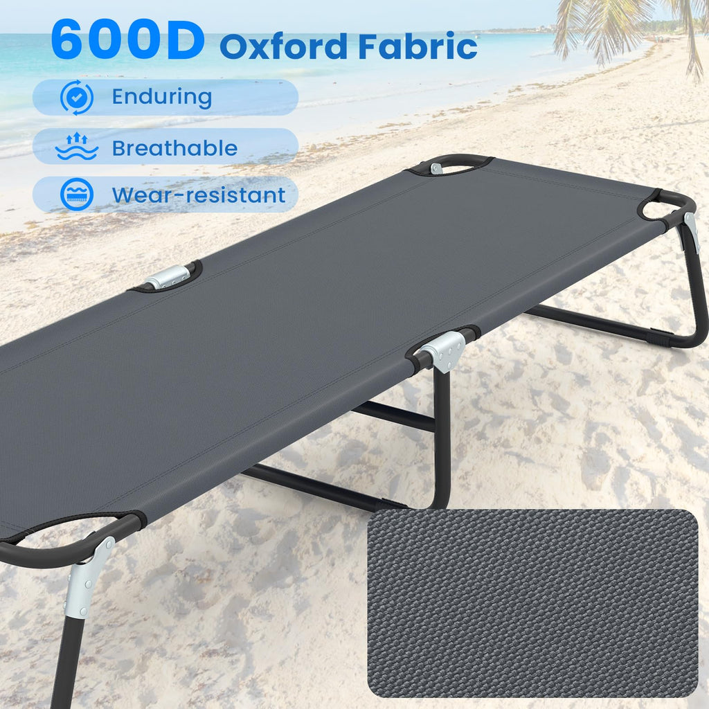 Folding Camping Cot Portable Ultralight Compact Sleeping Cot Bed Oxford Fabric L107538