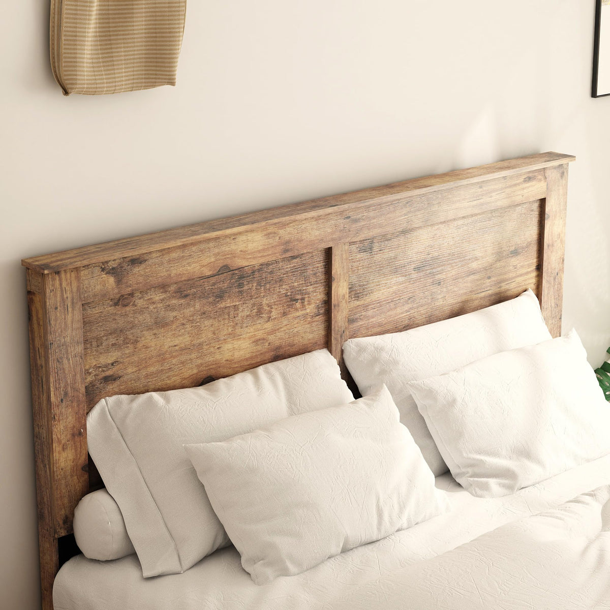 Wood Full Size Bed Frame with Headboard and Footboard P540336