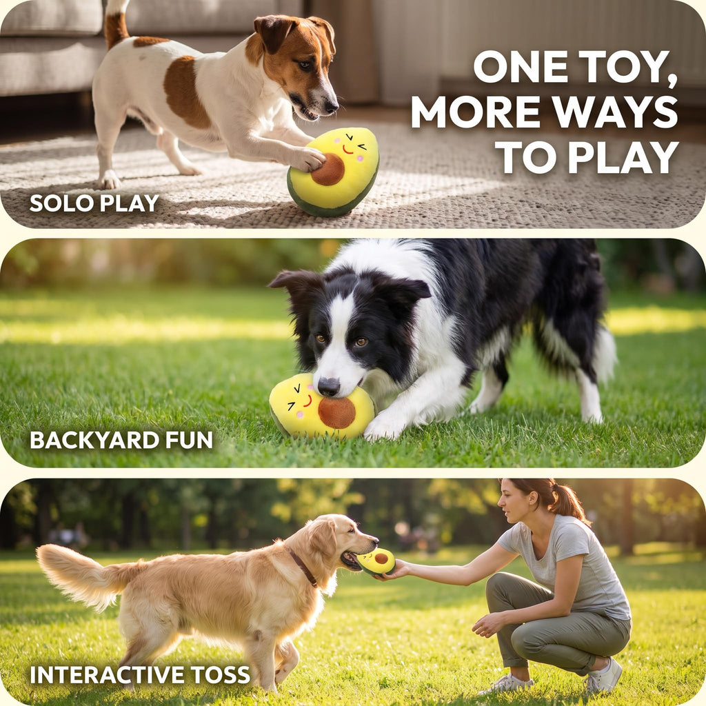 Squeaky Plush Avocado Dog Chew Toy M72219