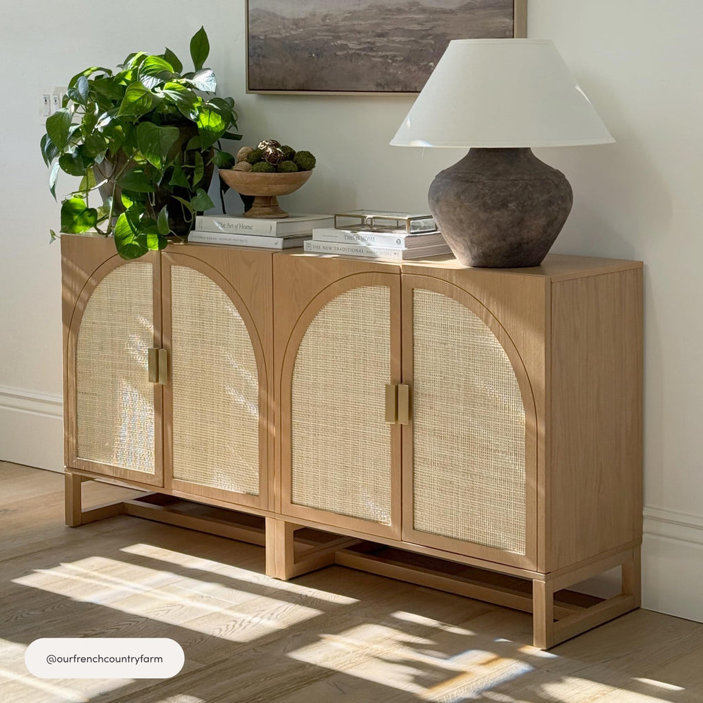 Mid-Century Modern Wood Storage Cabinet with Doors F9078