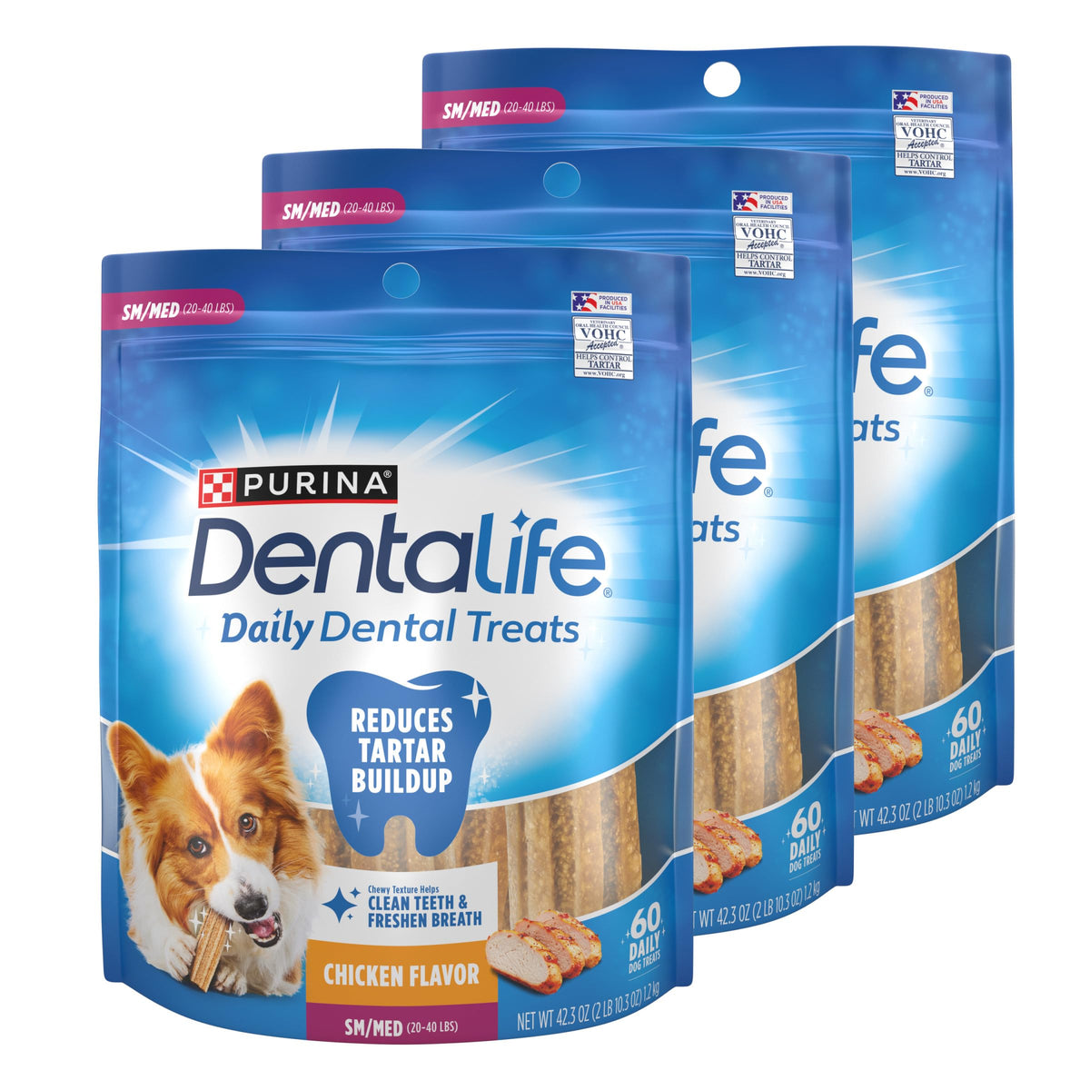 Daily Oral Care Dog Treats, Small/Medium, 60 ct O85915