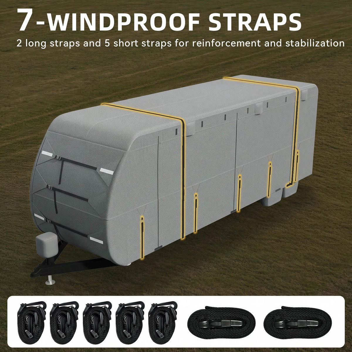 24-27FT Travel Trailer Cover 9-Layers Non-Woven Fabric K380782