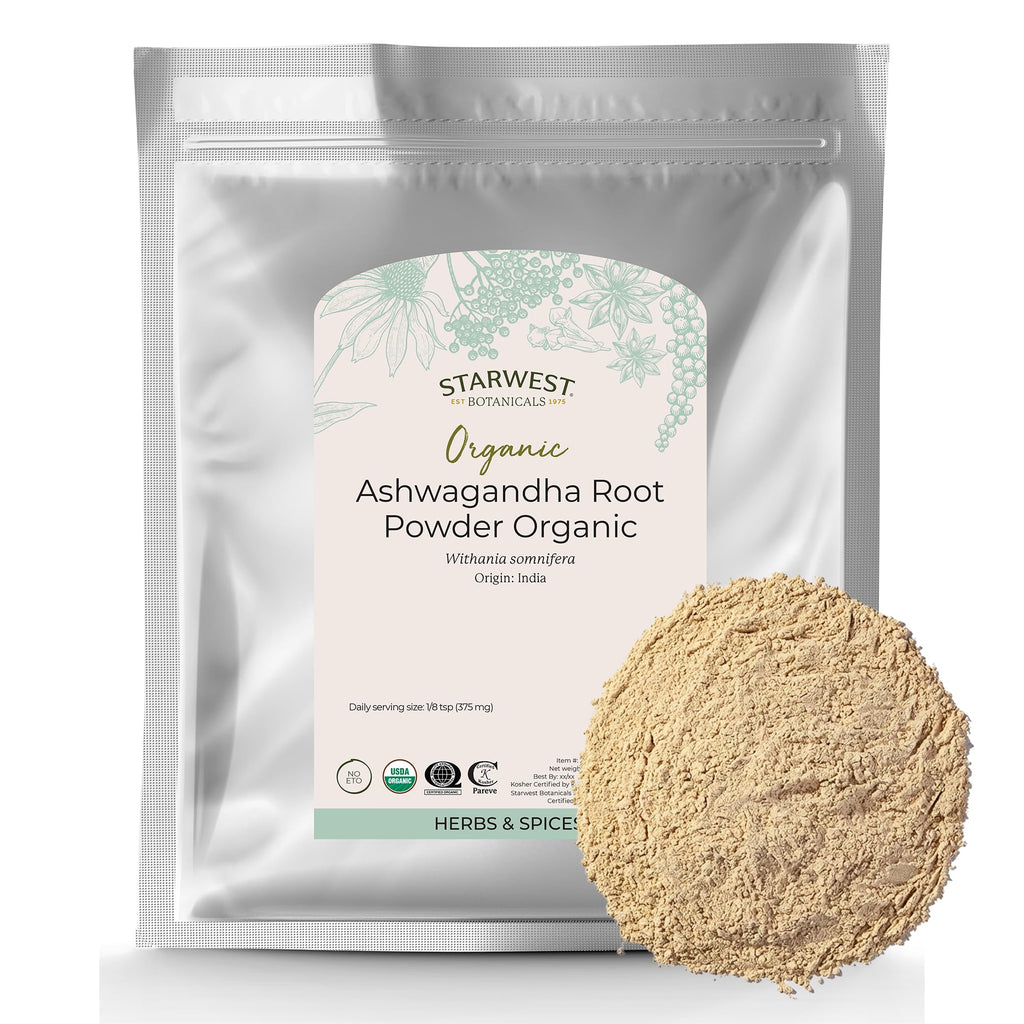 Organic Ashwagandha Root Powder 1 lb Bag B908