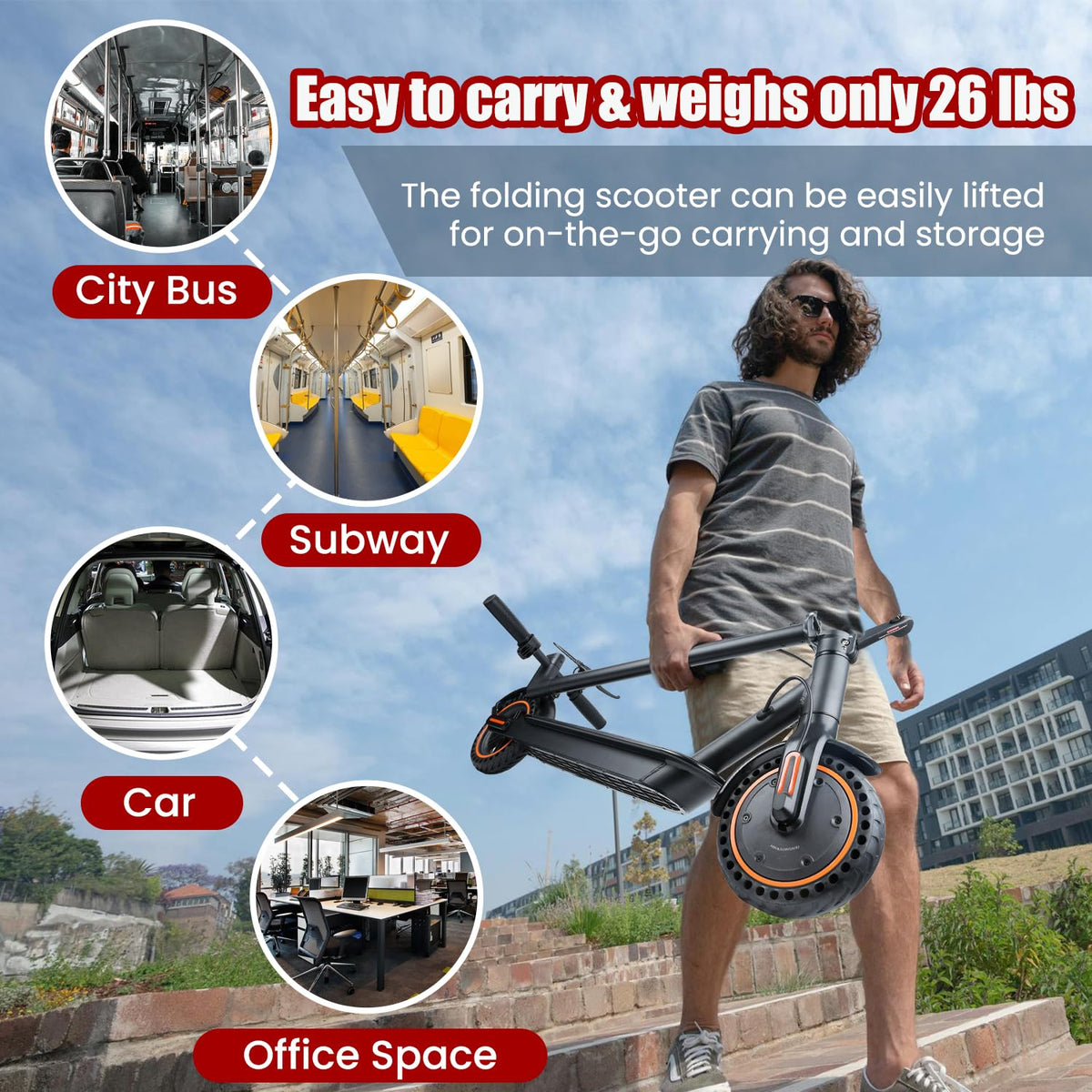500W Foldable Electric Scooter with Dual Braking System D68144