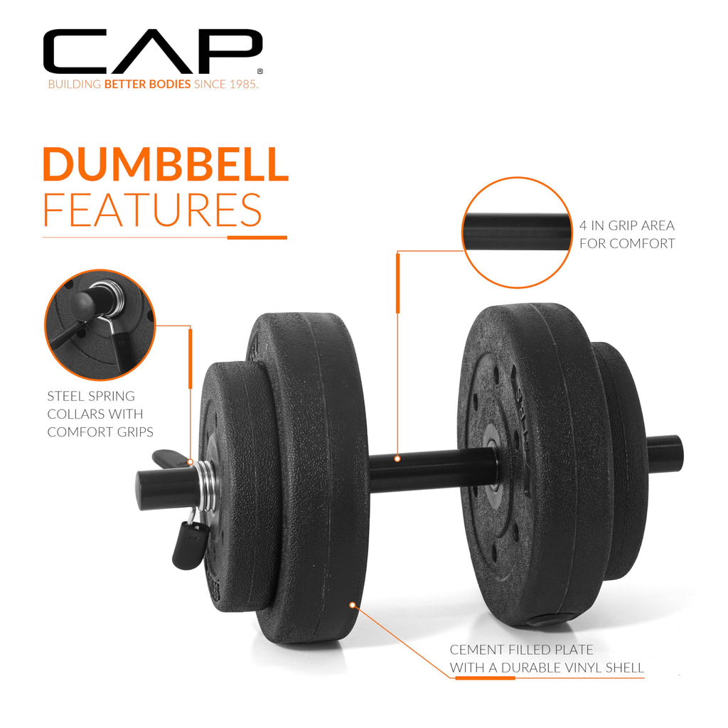 40 LB Adjustable Cement Dumbbell Set X8178