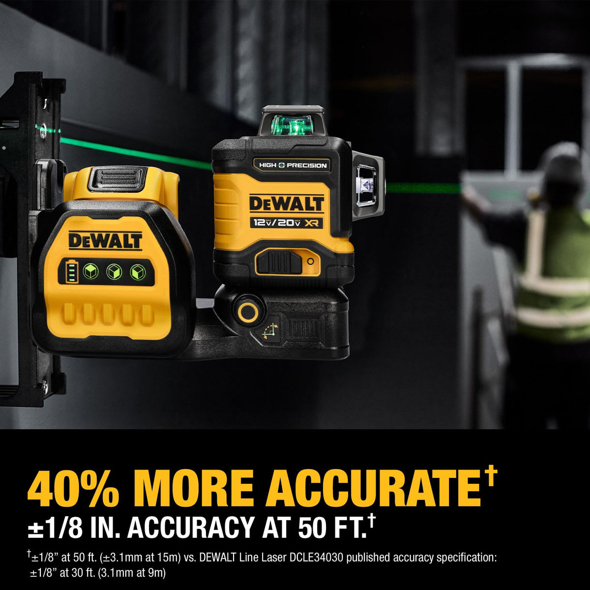 12V/20V MAX XR Line Laser, High Precision 3 X 360, Green G9858