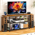 Rustic Brown TV Stand up to 55 Inch with 3 Tier Storage Shelves Z940