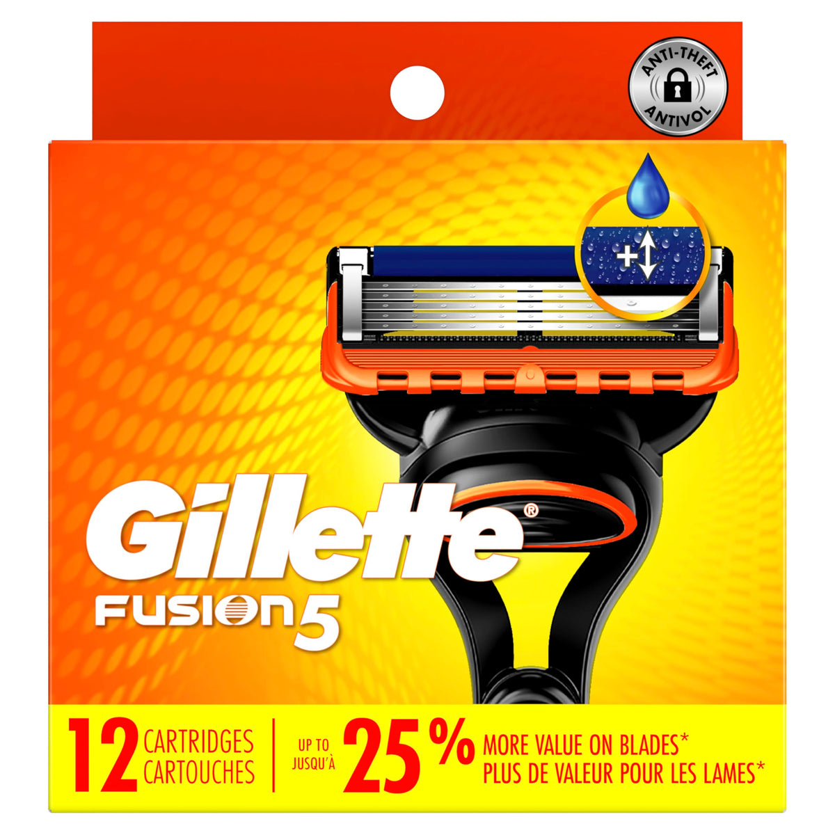5-Blade Mens Razor Blade Refills, 12 Count Z725670