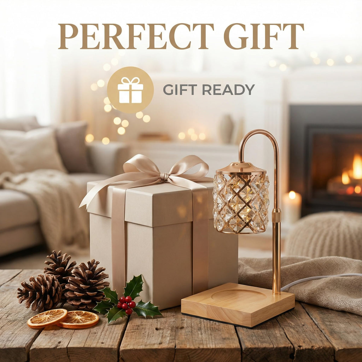 Dimmable Height Adjustable Candle Warmer Lamp with Timer and Remote X8776