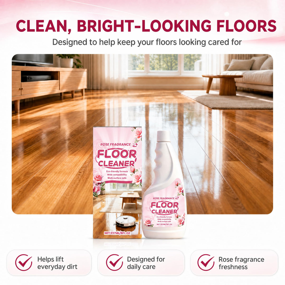 Rose Scent Floor Cleaner 8 fl.oz A63597