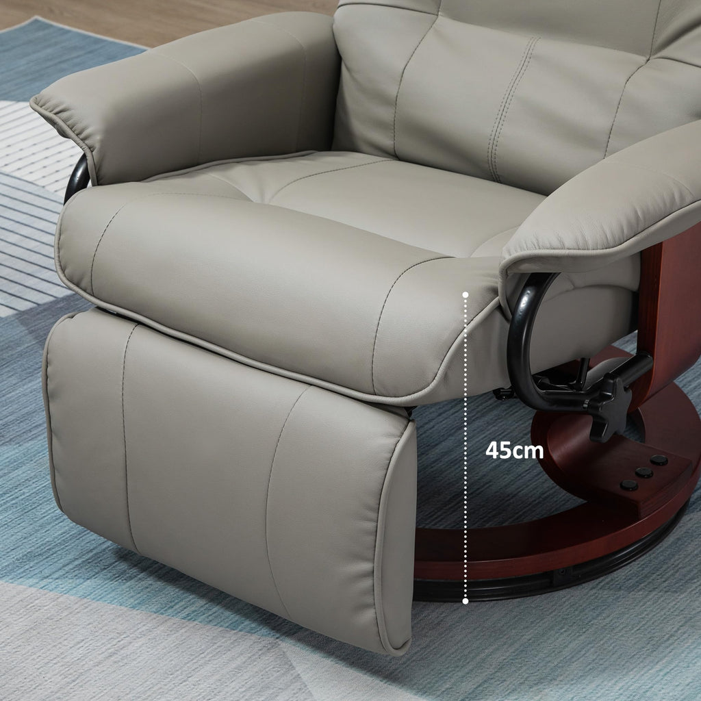 Gray PU Leather Swivel Recliner Chair Z12153