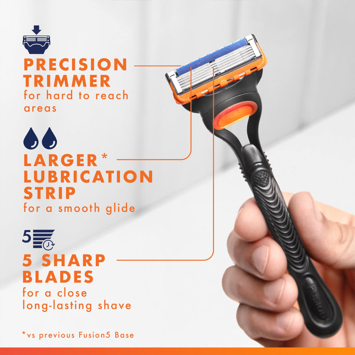 5-Blade Mens Razor Blade Refills, 12 Count Z725670