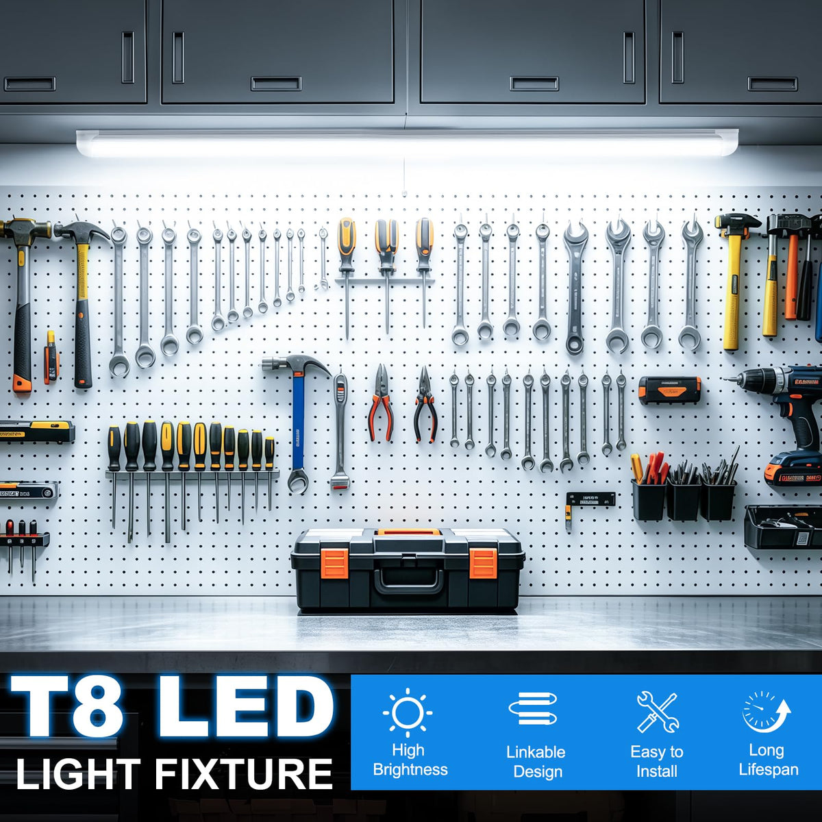 2FT 22W 3300LM 6000K Cool White Linkable LED Shop Lights S7631