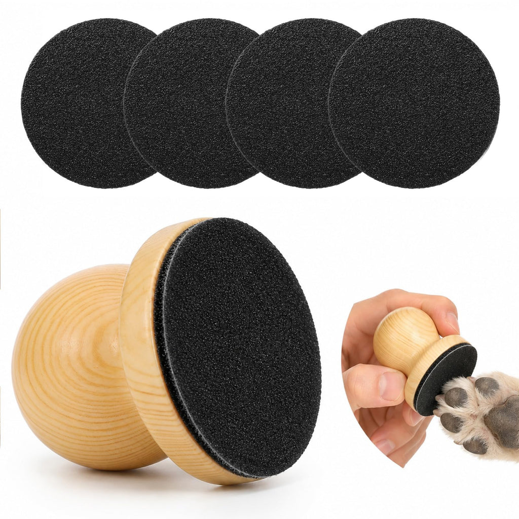 Wooden Dog Nail File Grinder with 4 Sanding Pad G1441