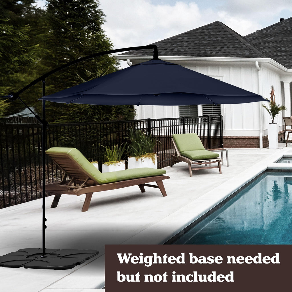 10 Ft Offset Cantilever Patio Umbrella with Cross Base B5609