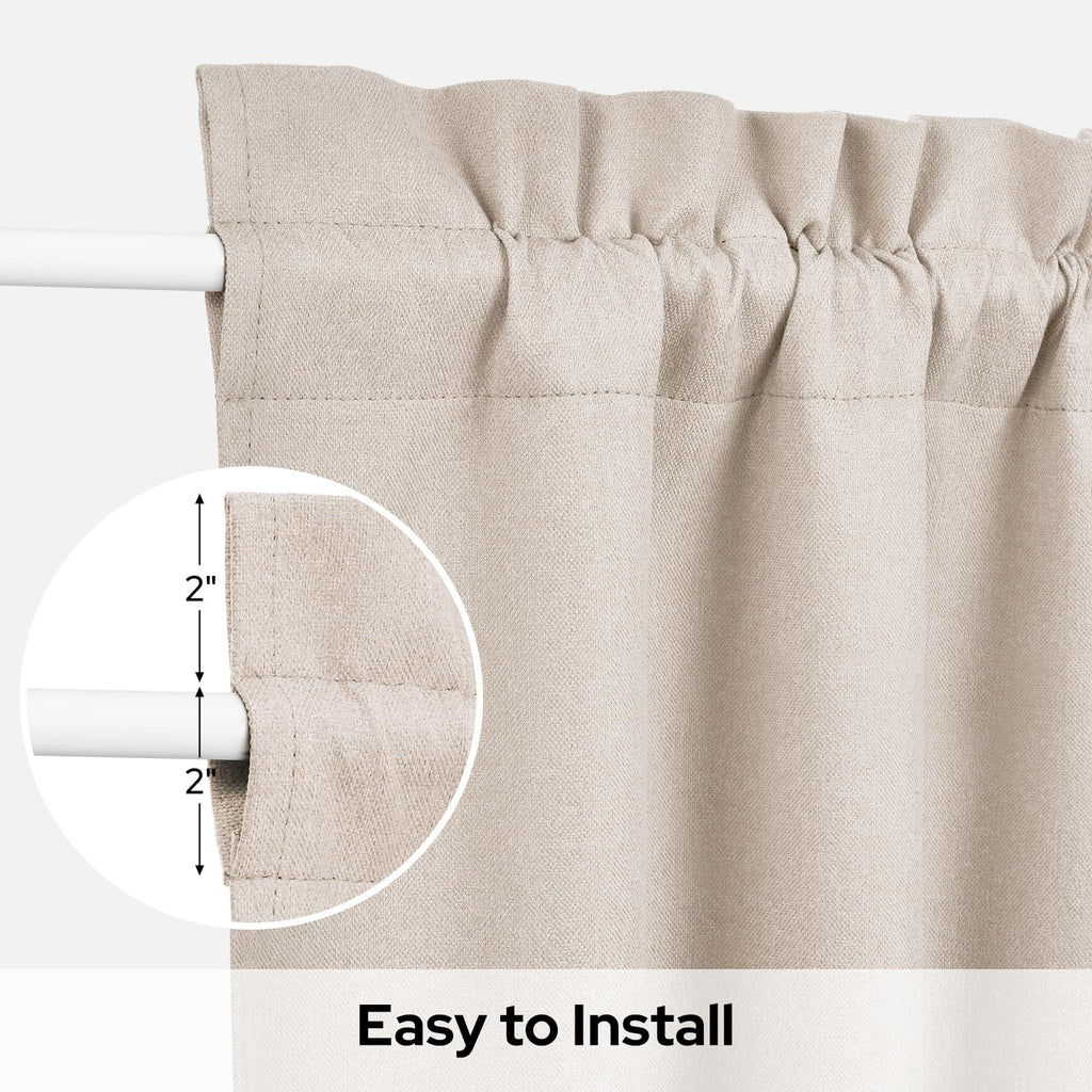 100% Blackout Linen Door Curtains 26x72 Inch J272693