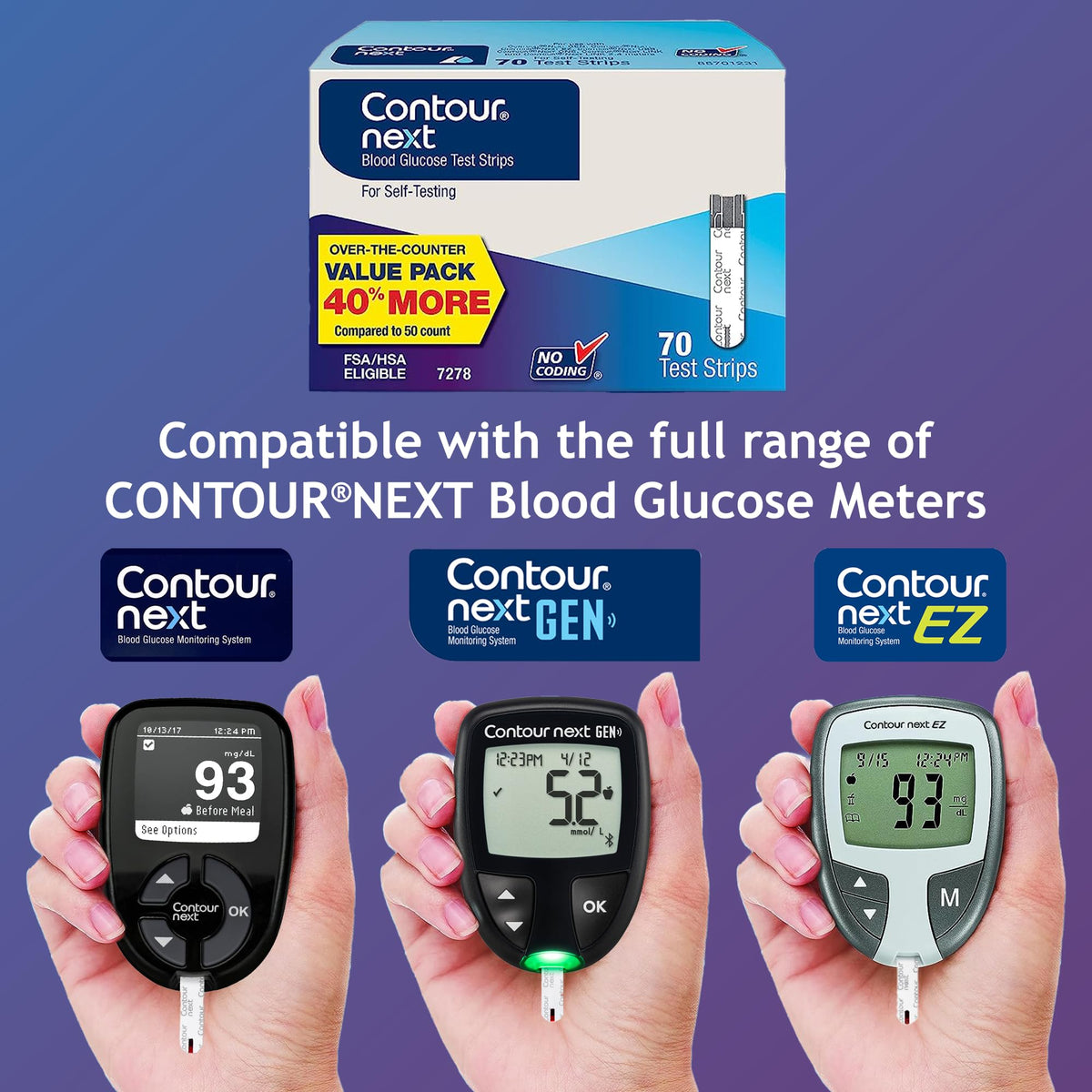 Blood Glucose Test Strips 70 Count W509105