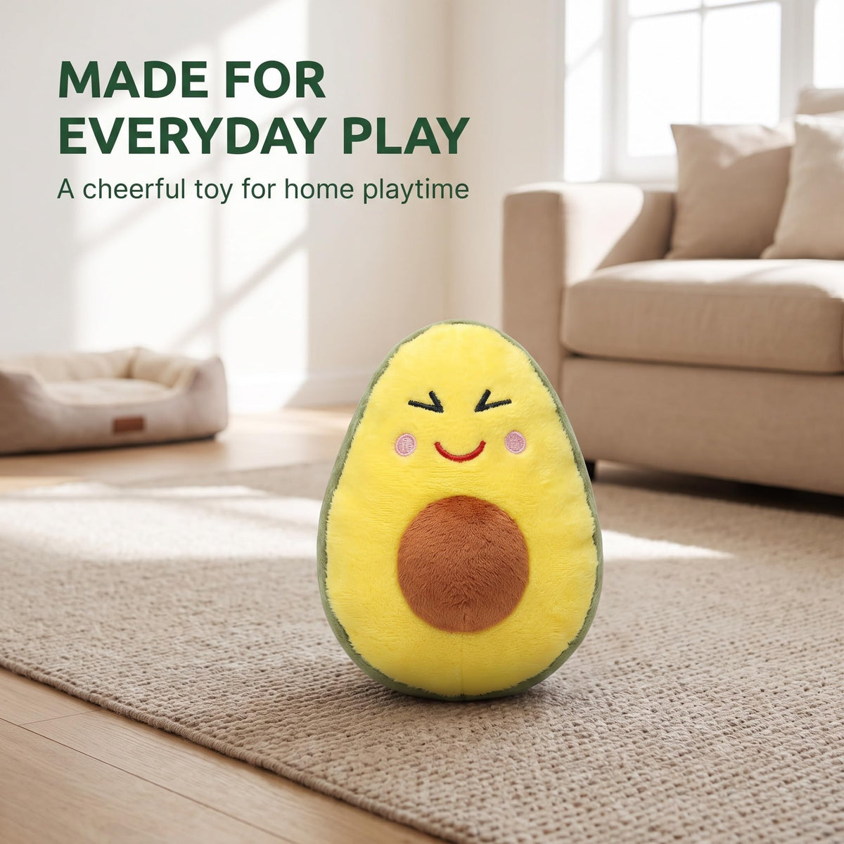 Squeaky Plush Avocado Dog Chew Toy M72219