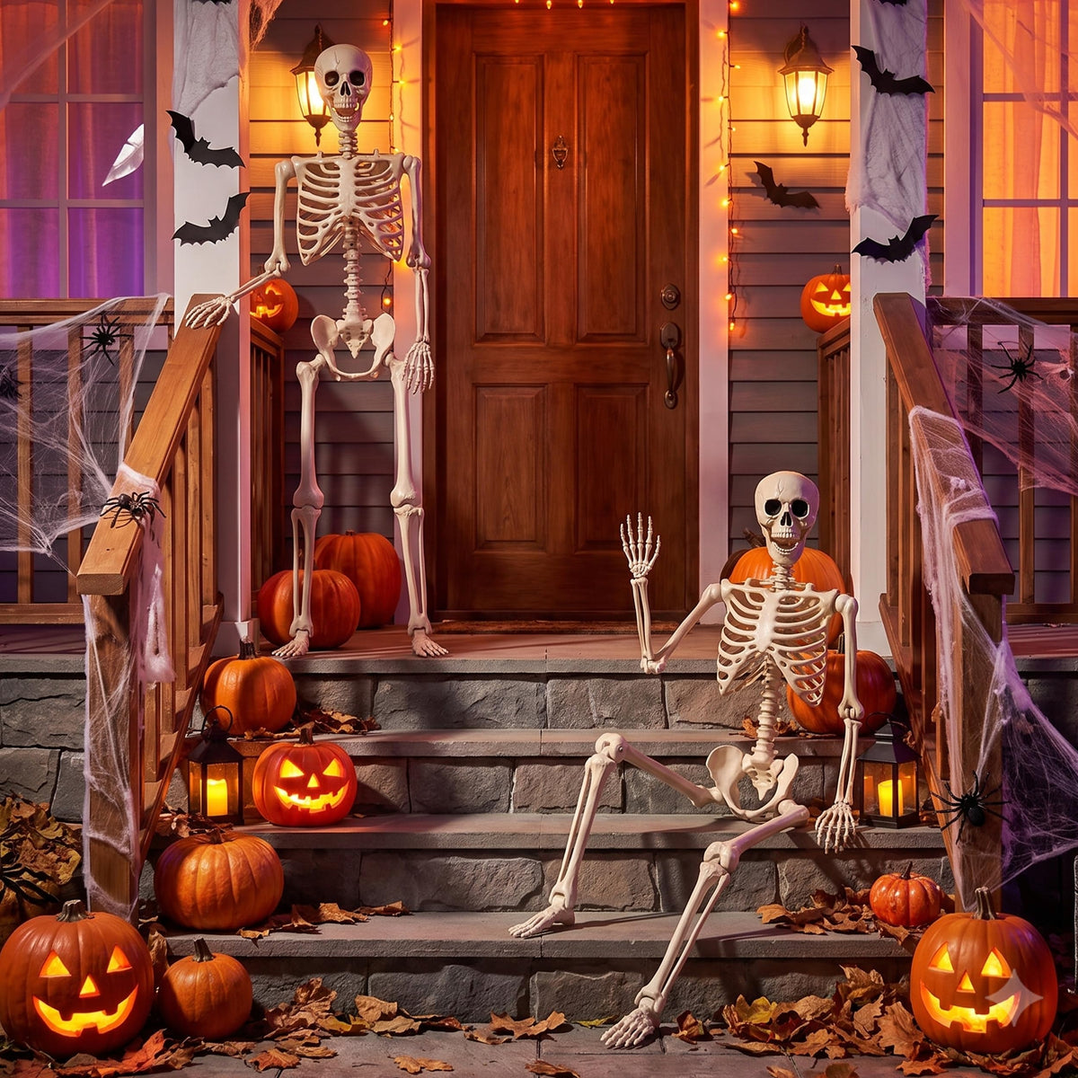 2 Pack 5.4ft Life Size Skeleton with Movable Joints M1610