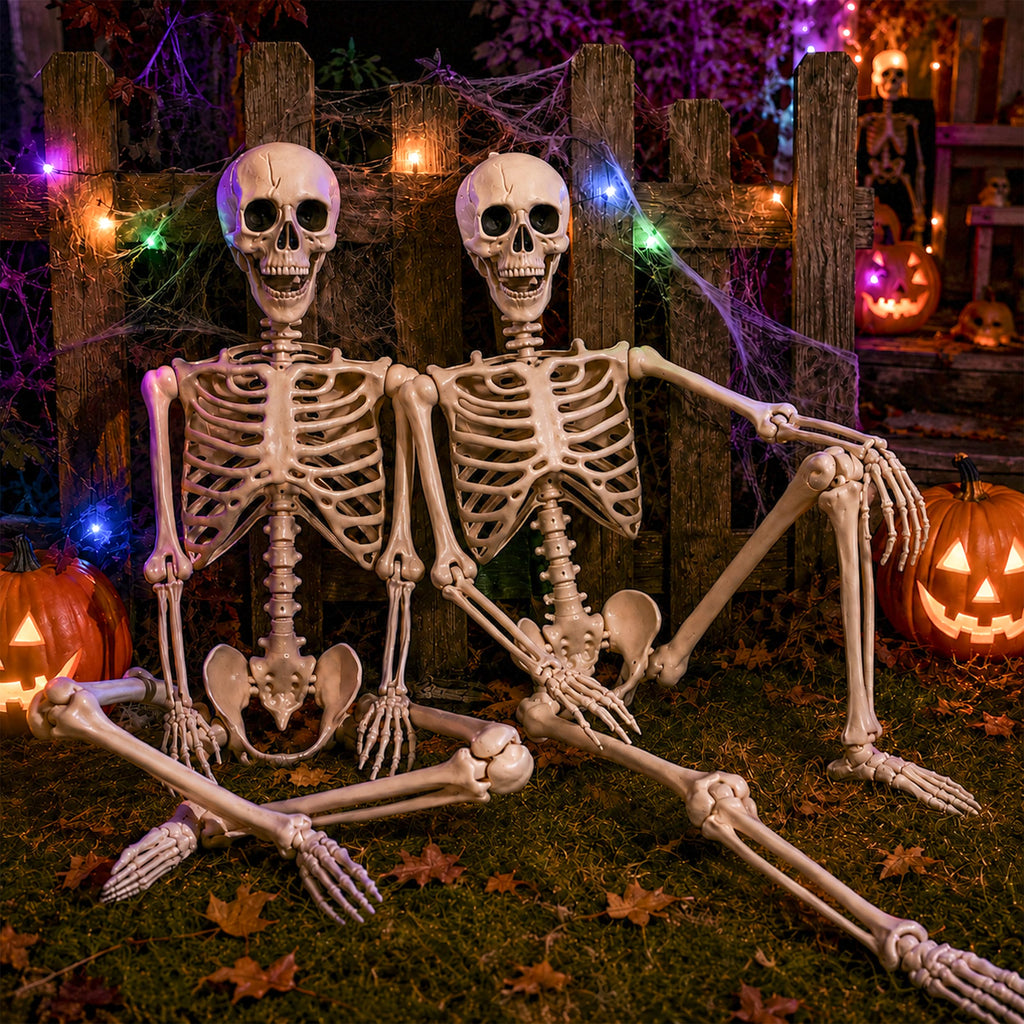 2 Pack 5.4ft Life Size Skeleton with Movable Joints M1610