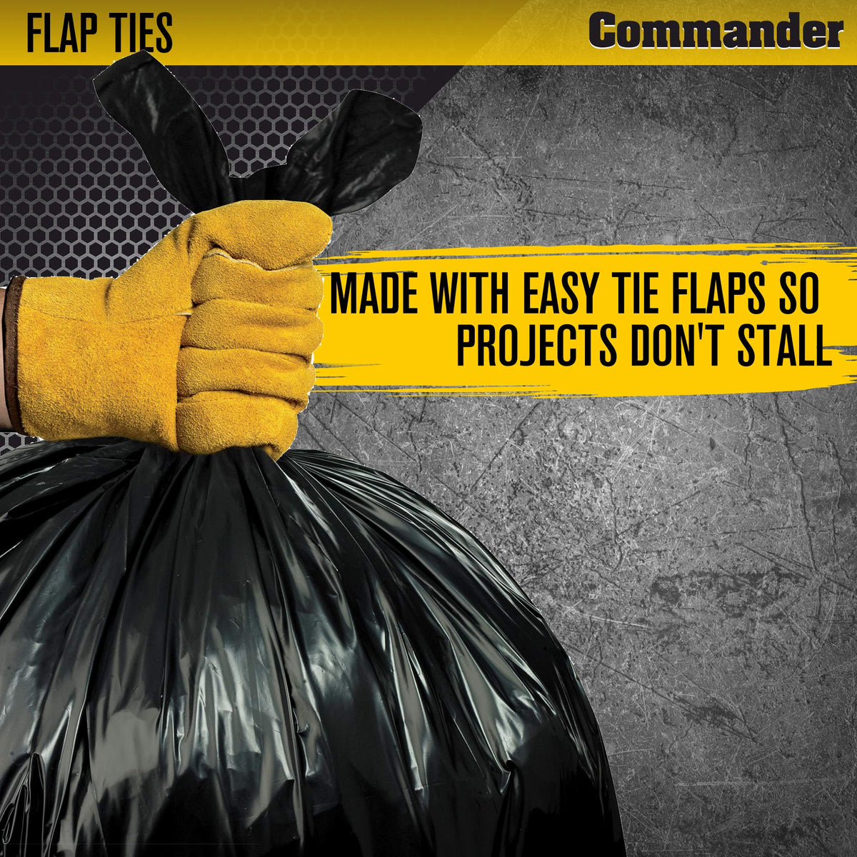 42 Gallon Trash Bags with Flap Ties 20 Count P387
