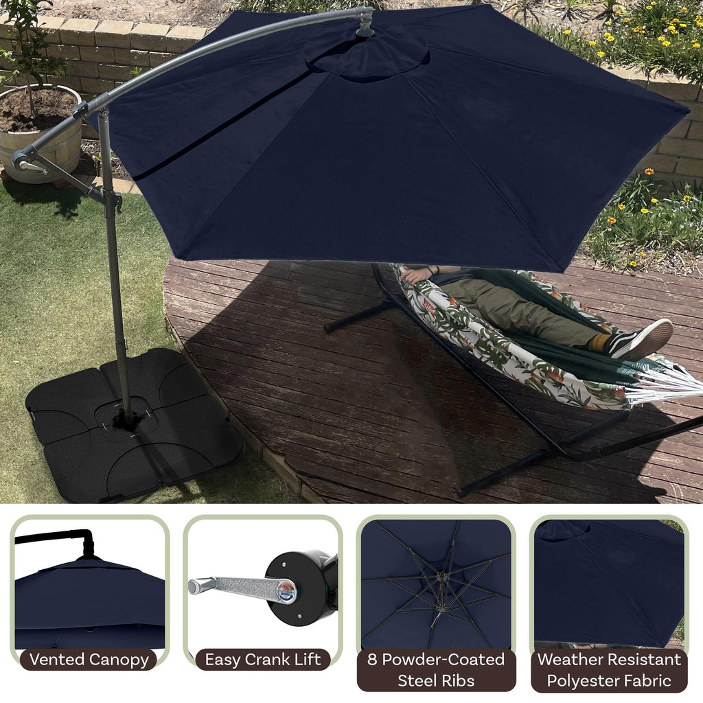 10 Ft Offset Cantilever Patio Umbrella with Cross Base B5609
