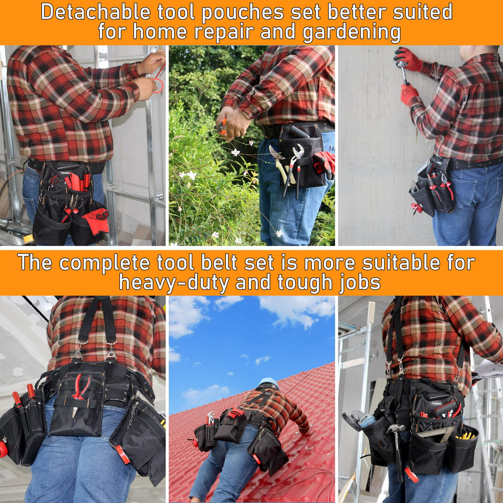 16-Pockets Adjustable Tool Belts with Suspenders C41101