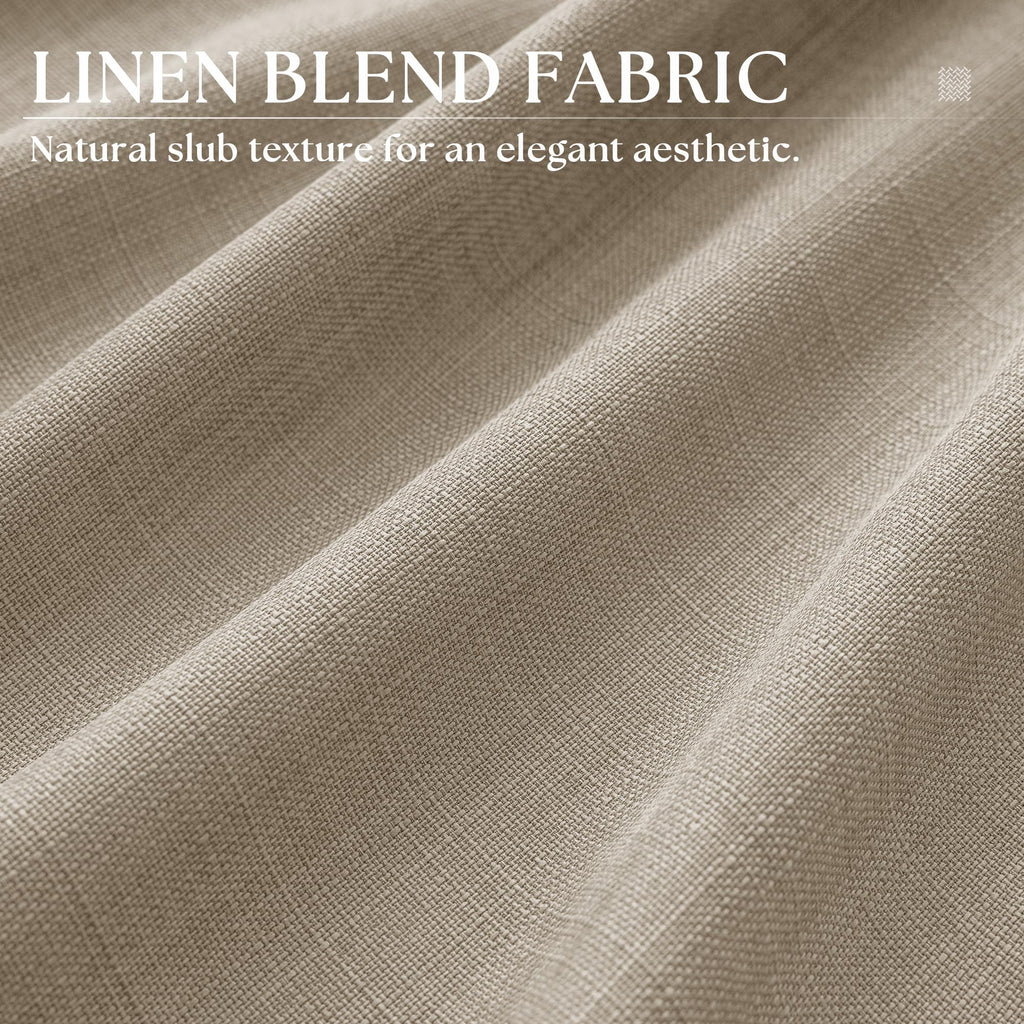 Taupe Linen Textured Grommet Curtains A11367