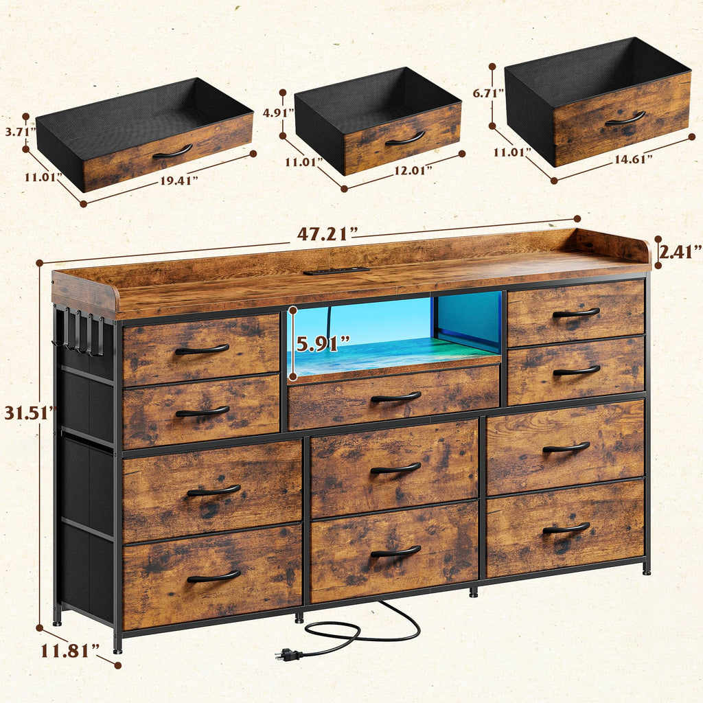 Brown 11 Drawer Dresser Z735121