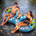 2-Person Inflatable River Tube with 2 Cup Holders & Removable Cooler X386