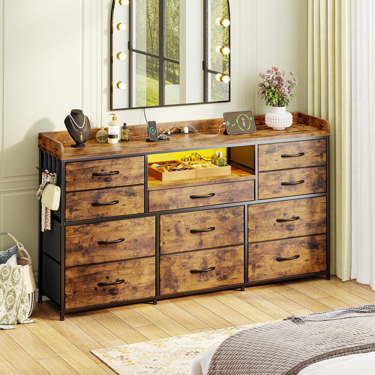 Brown 11 Drawer Dresser Z735121