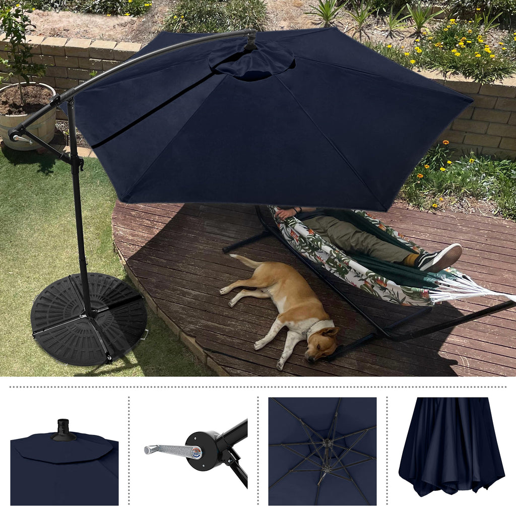 10 Ft Offset Cantilever Patio Umbrella with Cross Base B5609