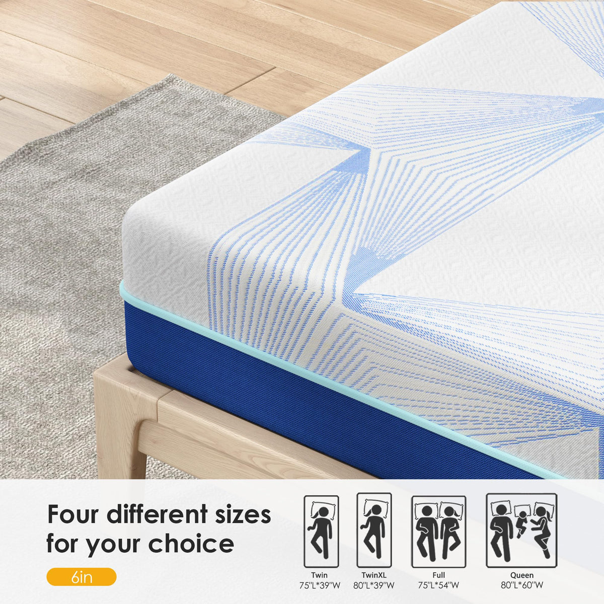 6 Inch Gel Memory Foam Twin Size Mattress G891