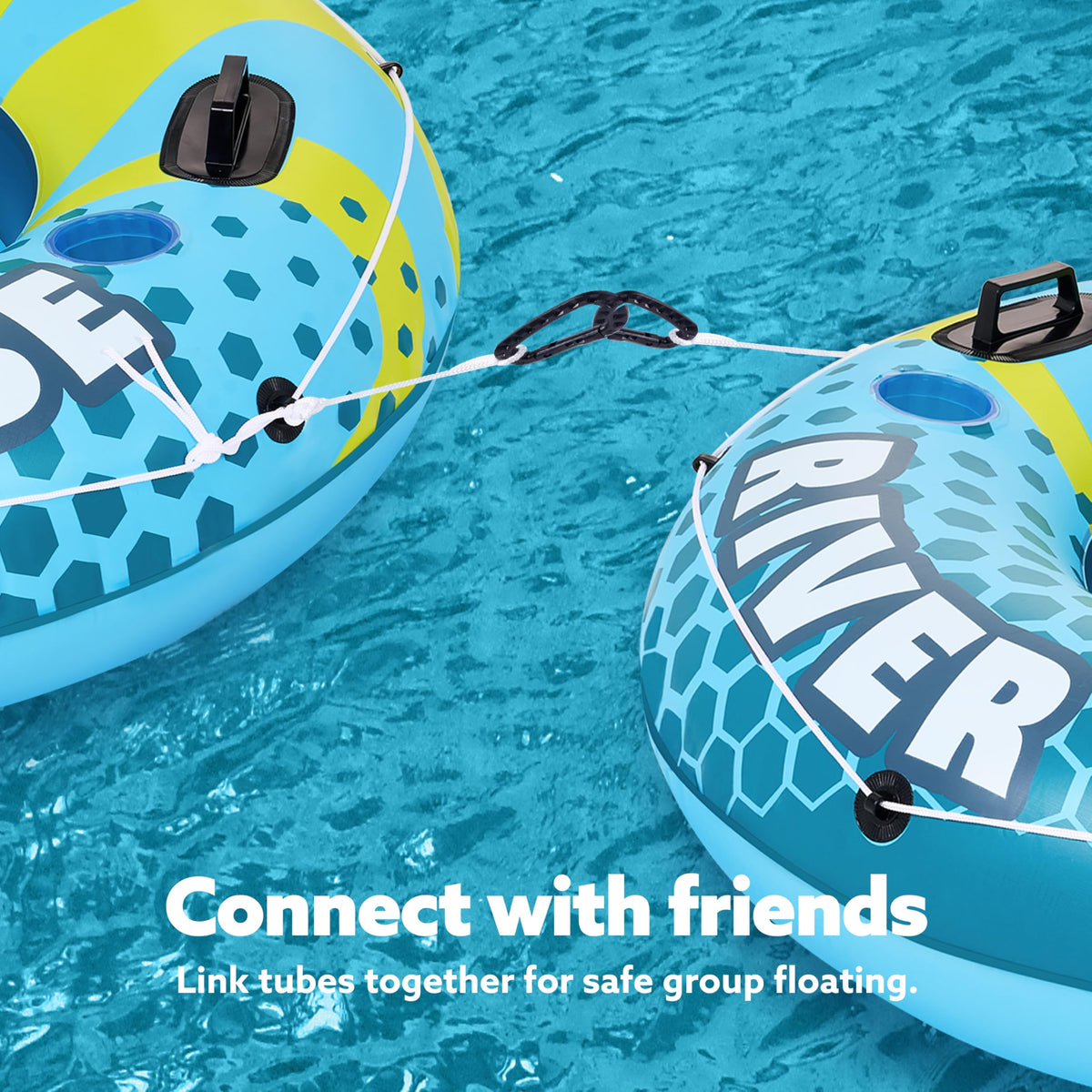 2-Person Inflatable River Tube with 2 Cup Holders & Removable Cooler X386