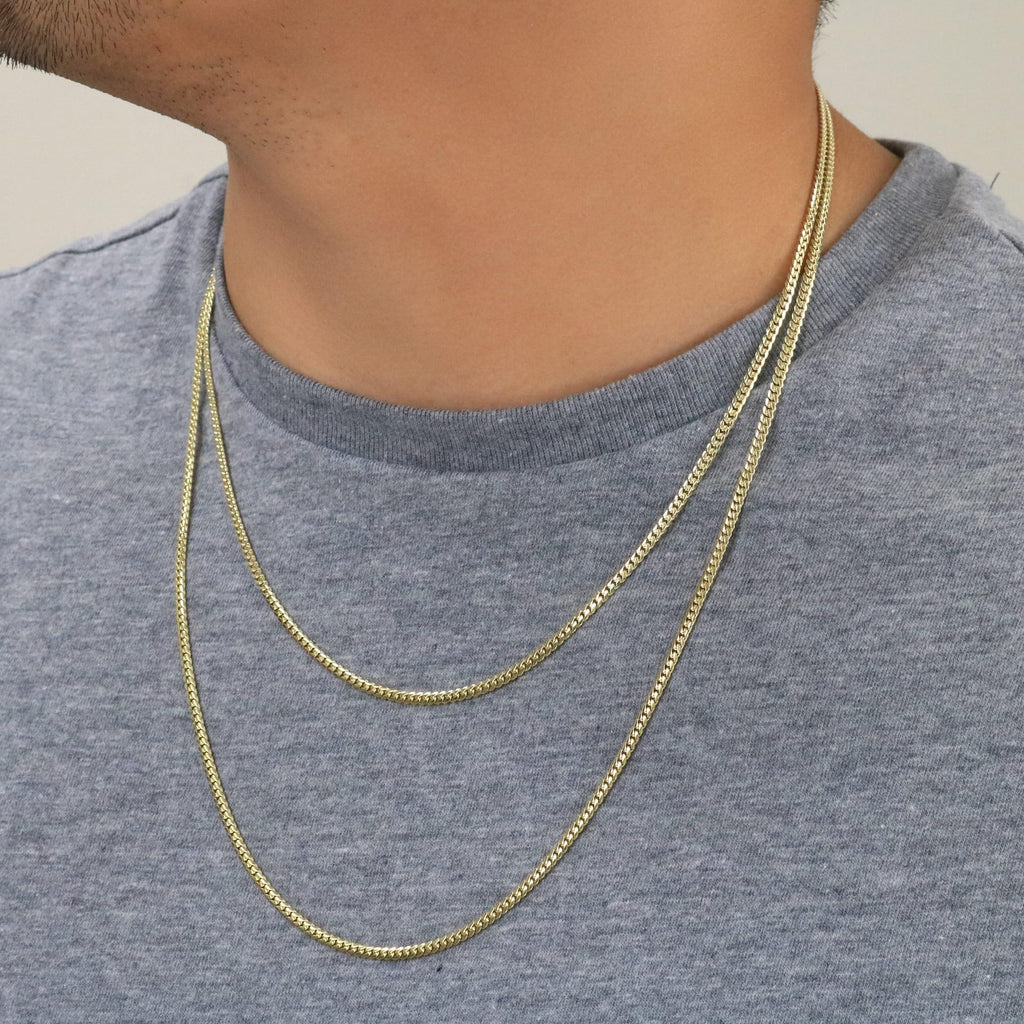 18k Yellow Gold Cuban Link Chain Necklace V9598