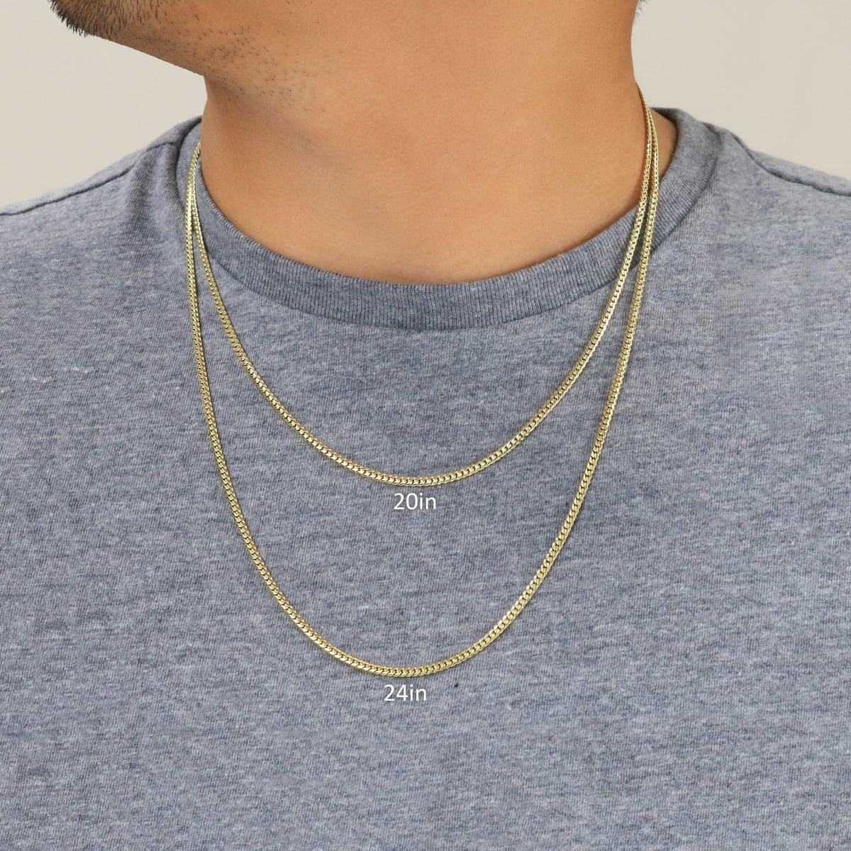 18k Yellow Gold Cuban Link Chain Necklace V9598