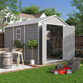 Plastic Storage Shed 7.5x10FT Grey White C635
